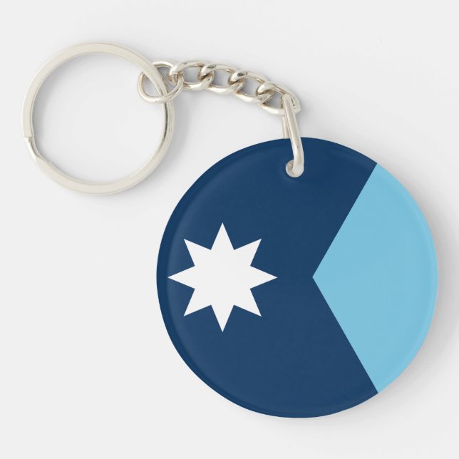 The new Flag of Minnesota State Keychain (Front)