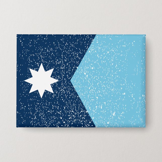 The new Flag of Minnesota State, vintage Button (Front)