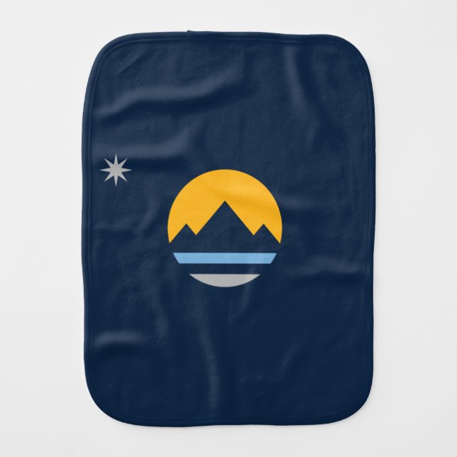 The New Flag of Reno, Nevada Baby Burp Cloth (Front)