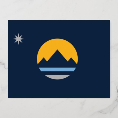The New Flag of Reno Nevada Foil Holiday Postcard