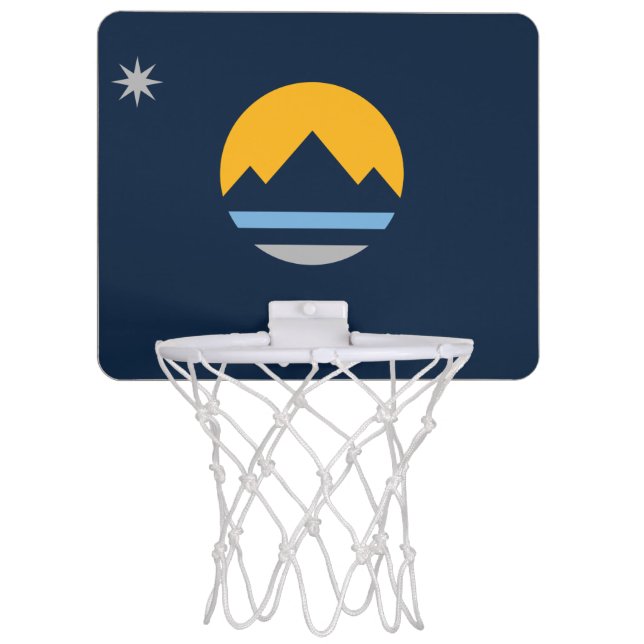 The New Flag of Reno, Nevada Mini Basketball Hoop (Front)