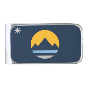 The New Flag of Reno, Nevada Silver Finish Money Clip