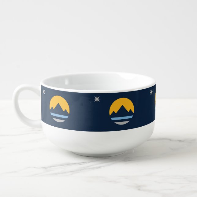 The New Flag of Reno, Nevada Soup Mug (Right)