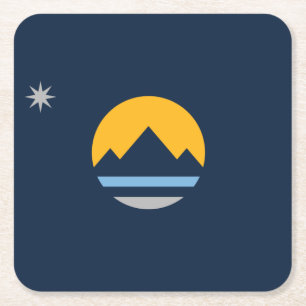 The New Flag of Reno, Nevada Square Paper Coaster