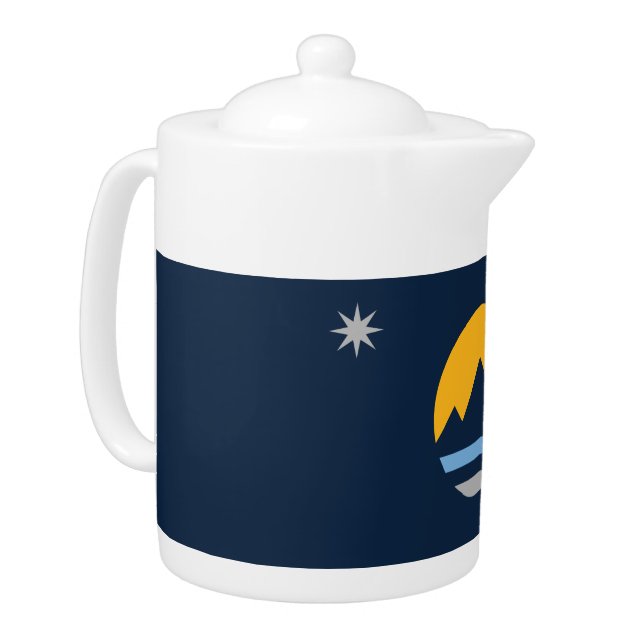 The New Flag of Reno, Nevada Teapot (Left)