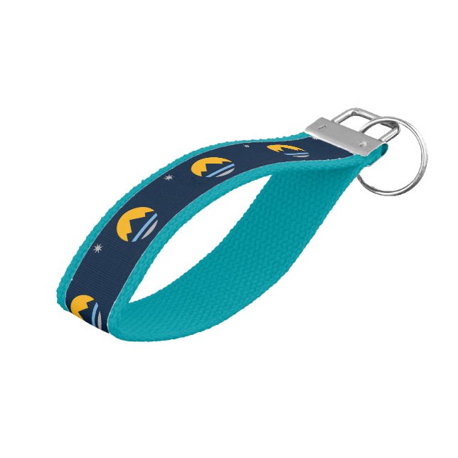 The New Flag of Reno, Nevada Wrist Keychain (Angled Up)