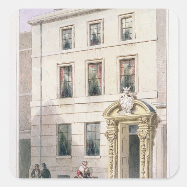 The New Front of Painter Stainers Hall, 1850 Square Sticker (Front)