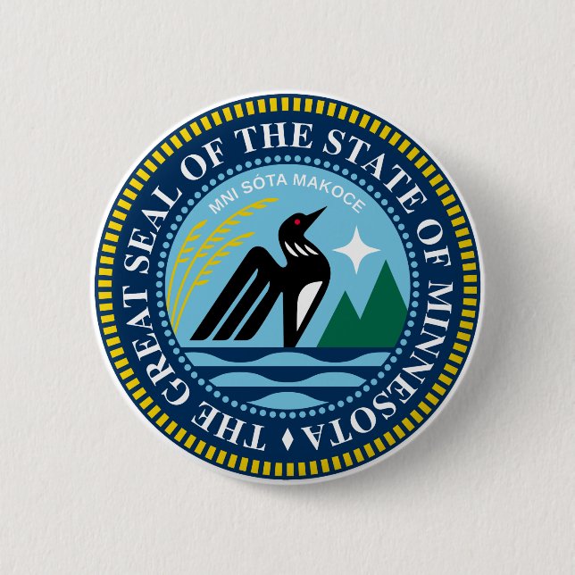 The new great Seal of the State of Minnesota Button (Front)