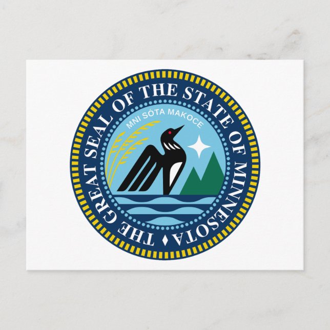 The new great Seal of the State of Minnesota Postcard (Front)