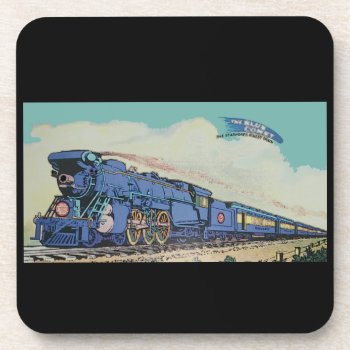 The New Jersey Central Blue Comet Train   Beverage Coaster by stanrail at Zazzle