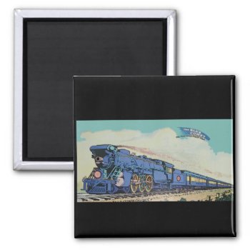 The New Jersey Central Blue Comet Train     Magnet by stanrail at Zazzle