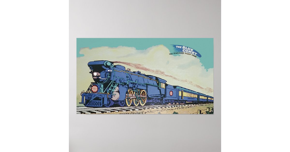 The New Jersey Central Blue Comet Train Poster Zazzle Com The New Jersey Central Blue Comet Train Poster Zazzle Com