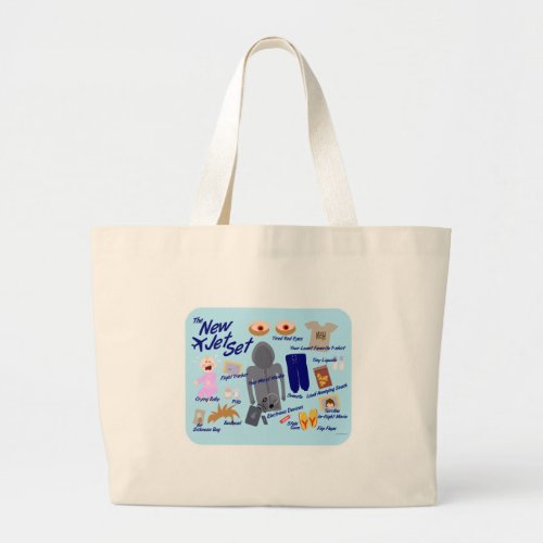 The New Jet Set Fun Travel Times Humor Large Tote Bag