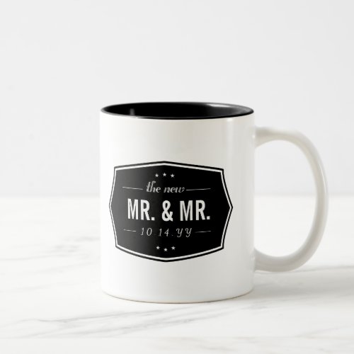 The New Mr and Mr Gay Wedding Newlyweds Photo Two_Tone Coffee Mug