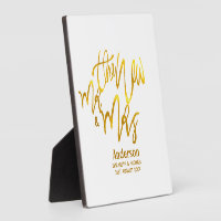 The New Mr and Mrs (add name, date, venue) Gold Plaque