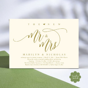 The New Mr and Mrs, Modern Wedding Dinner Party Invitation