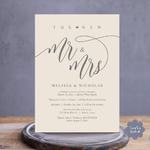 The New Mr and Mrs Modern Wedding Party Dinner Invitation