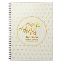 The New Mr and Mrs (name,date) Wedding Gold Hearts