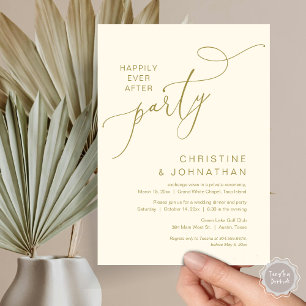 The New Mr and Mrs, Wedding Elopement Dinner Party Invitation