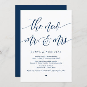 The new Mr and Mrs, Wedding Elopement Party Invita Invitation
