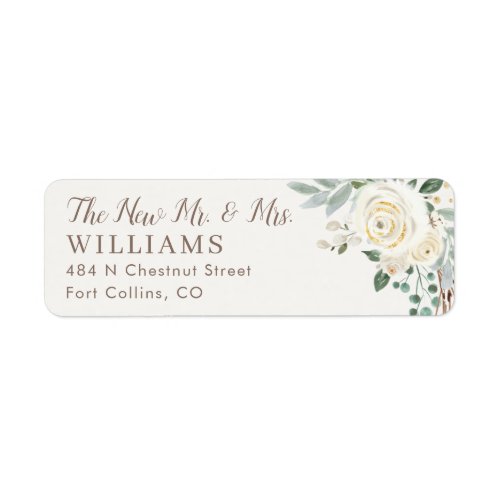 The New Mr and Mrs White Floral Address Labels