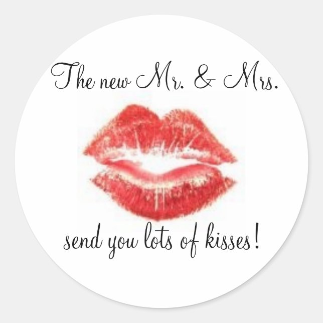 The new Mr. & Mrs. Classic Round Sticker (Front)