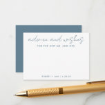 The New Mr   Mrs Minimalist Blue Wedding Advice Card<br><div class="desc">Use this modern wish card at your party to have guests leave a personal note for the guest of honor. Add your information on the template form. The advanced editing menu allows you to change the colors and the fonts.</div>