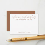 The New Mr   Mrs Minimalist Terracotta Wedding Adv Advice Card<br><div class="desc">Use this modern wish card at your party to have guests leave a personal note for the guest of honor. Add your information on the template form. The advanced editing menu allows you to change the colors and the fonts.</div>