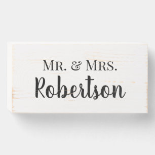 The New Mr. & Mrs. Wedding Reception Table Wooden Box Sign
