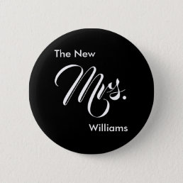 The New Mrs. Black and White Script Text Template Button