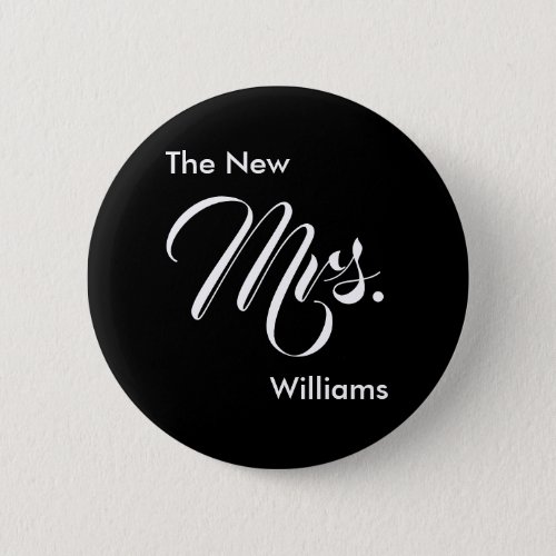 The New Mrs Black and White Script Text Template Button
