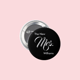 The New Mrs. Black and White Script Text Template Button