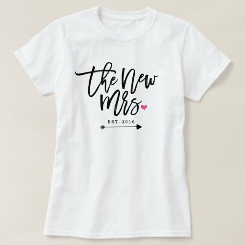 The New Mrs Est Your Wedding Year T_Shirt