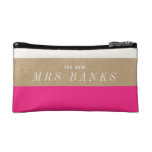 The New Mrs. Hot Pink Makeup Bag at Zazzle