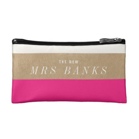 The New Mrs. Hot Pink Makeup Bag