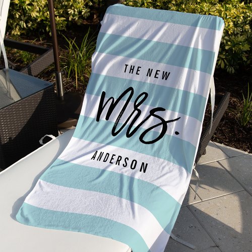 The New Mrs  Mint Personalized Bride Beach Towel