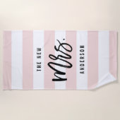 The New Mrs. | Personalized Bride Beach Towel (Front)