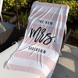 The New Mrs.   Personalized Bride Beach Towel