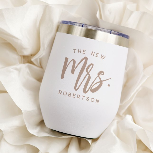 The New Mrs Personalized Bride Thermal Wine Tumbler (Creator Uploaded)