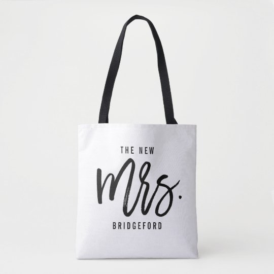 personalized bride tote bag