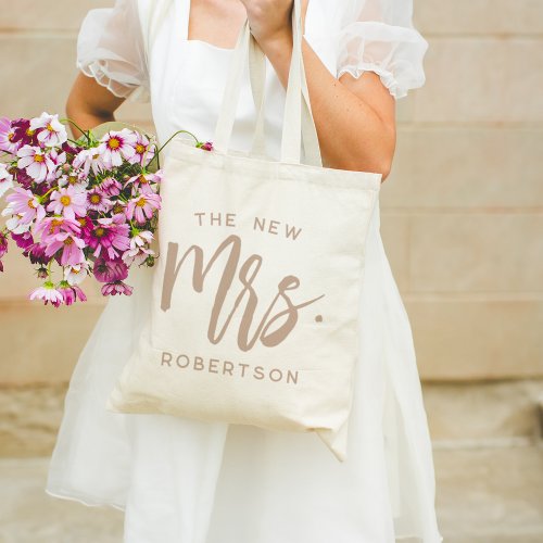 The New Mrs Personalized Bride Tote Bag