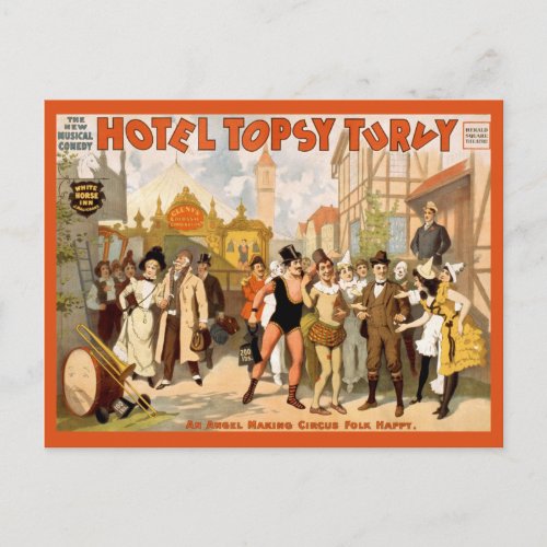 The New Musical Comedy Hotel Topsy Turvy Postcard