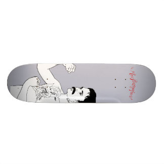 The New Pornographers Grey Boxer Skateboard Deck