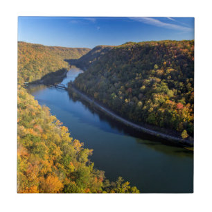 The New River Gorge At Hawks Nest State Park Ceramic Tile