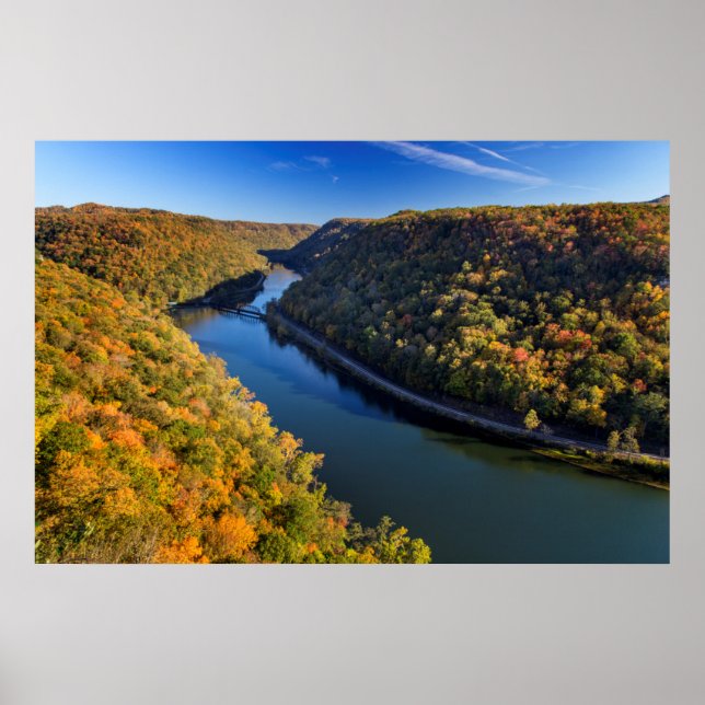 The New River Gorge At Hawks Nest State Park Poster (Front)