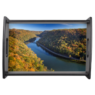 The New River Gorge At Hawks Nest State Park Serving Tray