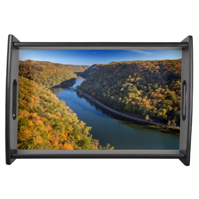 The New River Gorge At Hawks Nest State Park Serving Tray (Front)