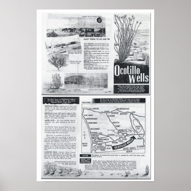 The New Town of Ocotillo Wells - 1960s Brochure Poster (Front)