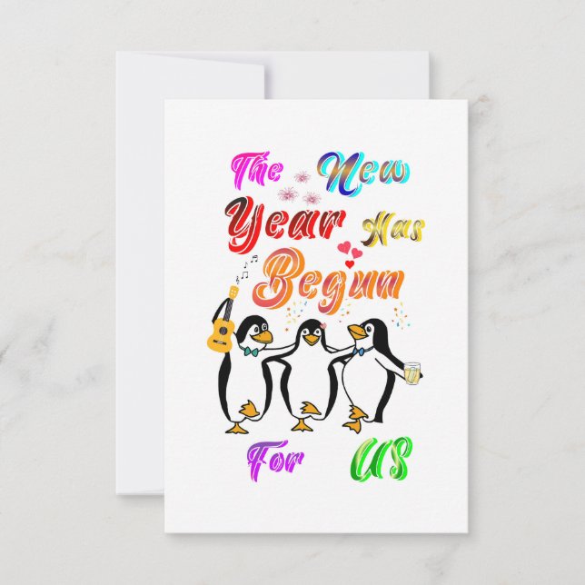 The New Year Has Begun For Us Note Card (Front)