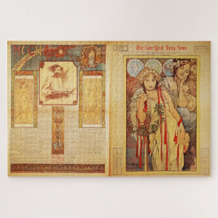The New York Daily News by Alphonse Mucha Jigsaw Puzzle